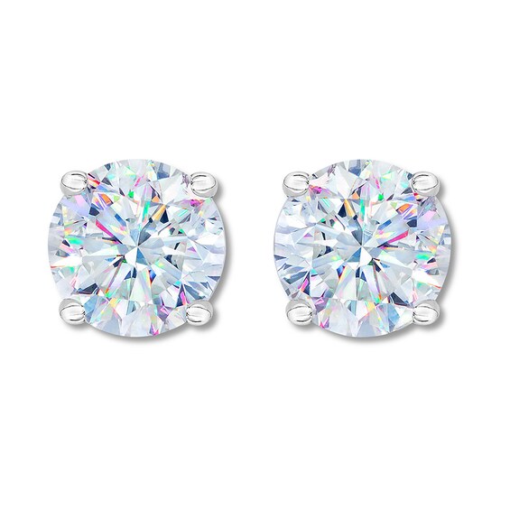 first light diamond solitaire earrings 1 2 ct tw 14k white first light by leo schachter