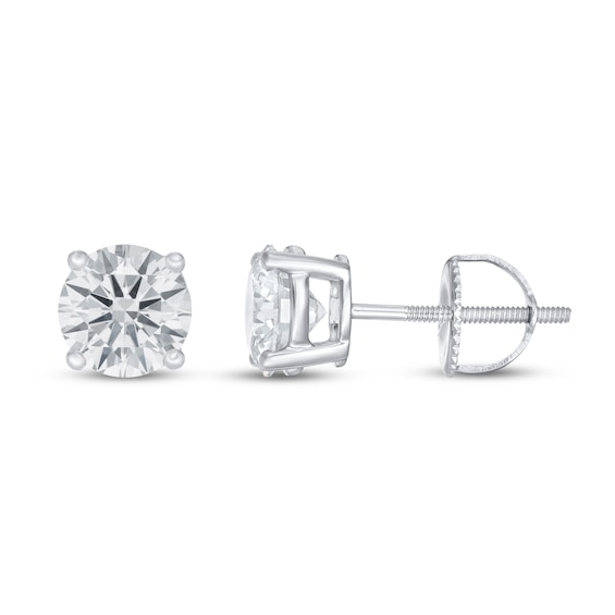 Lab-Created Diamond Solitaire Earrings 1-1/2 ct tw 14K White Gold | Kay