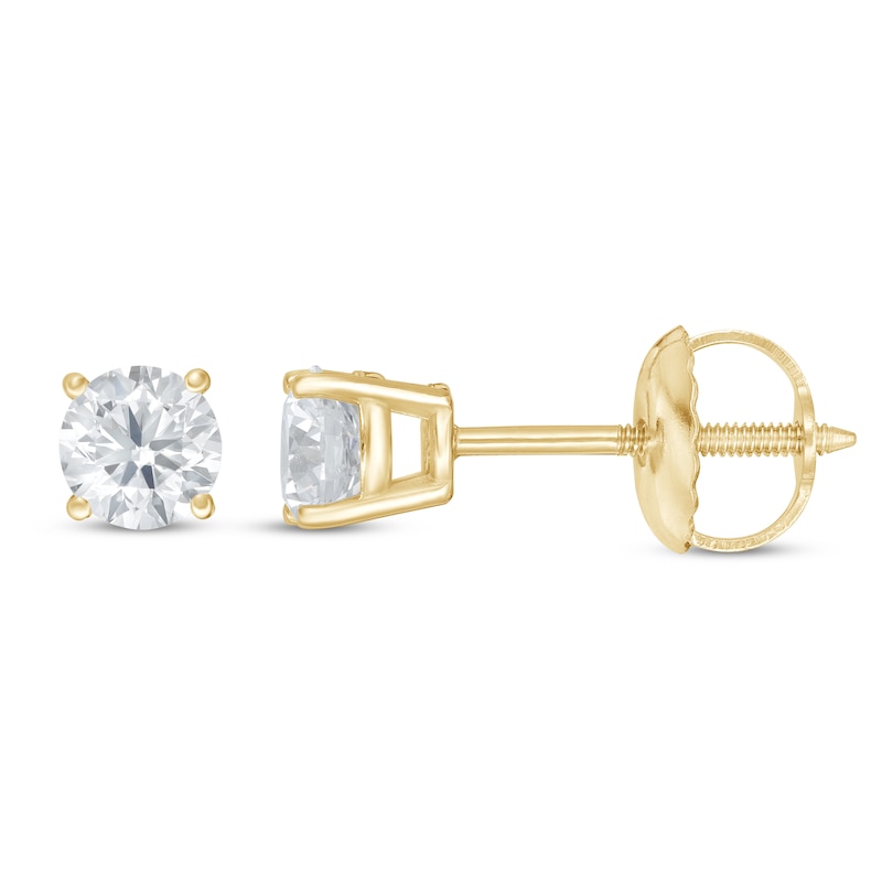 Lab-Created Diamonds by KAY Solitaire Earrings 1/2 ct tw 14K Yellow Gold (F/SI2)