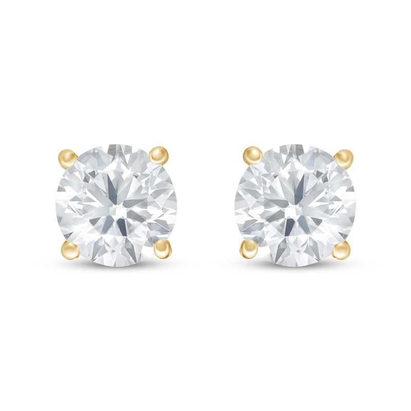 Lab-Created Diamonds by KAY Solitaire Earrings 1/2 ct tw 14K Yellow Gold (F/SI2)