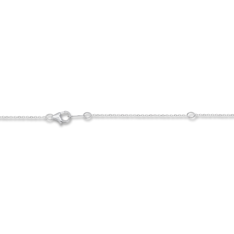 Solitaire Diamond Necklace 1/2 ct tw Round-cut 14K White Gold 18" (I/I2)