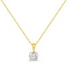 Solitaire Diamond Necklace 1 ct tw Round-cut 14K Yellow Gold 18"