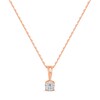 Solitaire Diamond Necklace 1/4 ct tw Round-cut 14K Rose Gold 18"