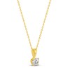 Solitaire Diamond Necklace 1/2 ct tw Round-cut 14K Yellow Gold 18"