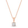 Solitaire Diamond Necklace 1/2 ct tw Round-cut 14K Rose Gold 18"