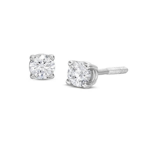 Certified Round-cut Diamond Earrings 1/4 ct tw 14K White Gold (I/I1