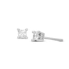 Thumbnail Image 1 of Certified Princess-cut Diamond Earrings 1/4 ct tw 14K White Gold (I/I1)