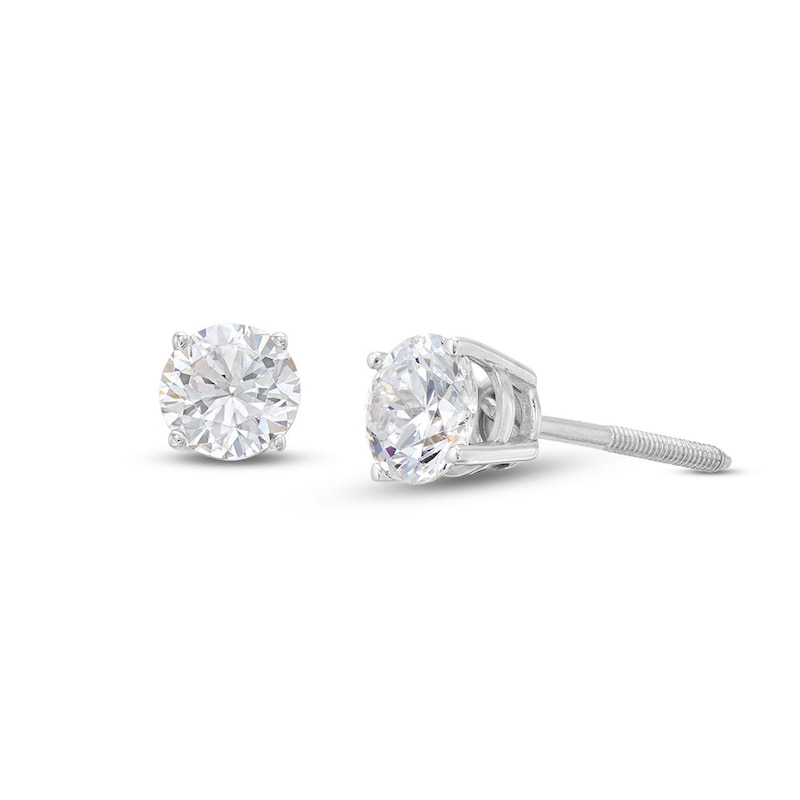 Certified Diamond Round-cut Earrings 3/4 ct tw 14K White Gold (I/I1)