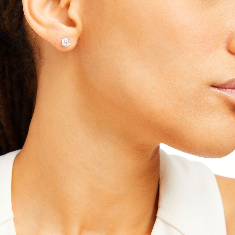 Certified Diamond Round-cut Earrings 1 ct tw 14K White Gold (I/I1)