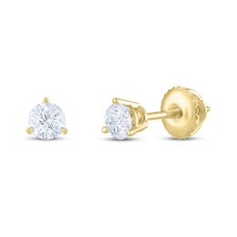 THE LEO Diamond Solitaire Earrings 1/2 ct tw Round-cut 14K Yellow Gold (I/I1)