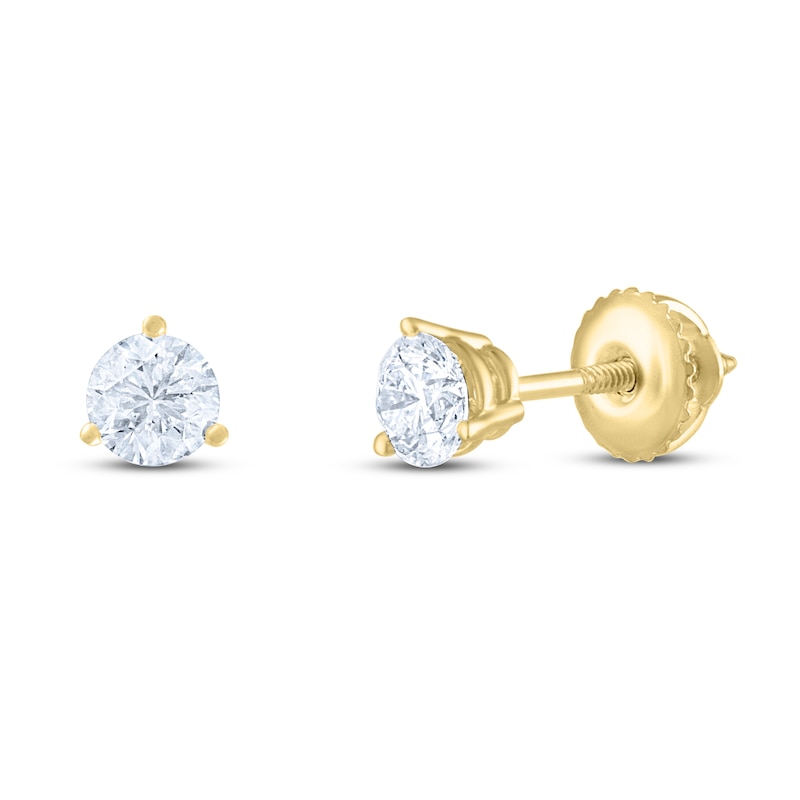 THE LEO Diamond Solitaire Earrings 3/4 ct tw Round-cut 14K Yellow Gold (I/I1)