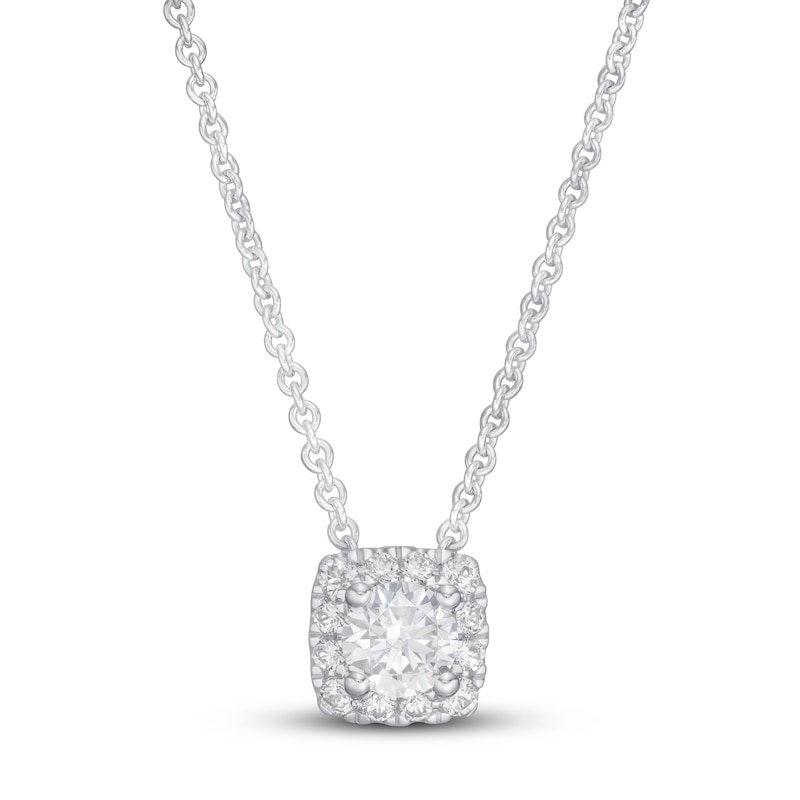 Main Image 1 of Diamond Necklace 1/3 ct tw Round-cut 14K White Gold 18&quot; (I/I2)