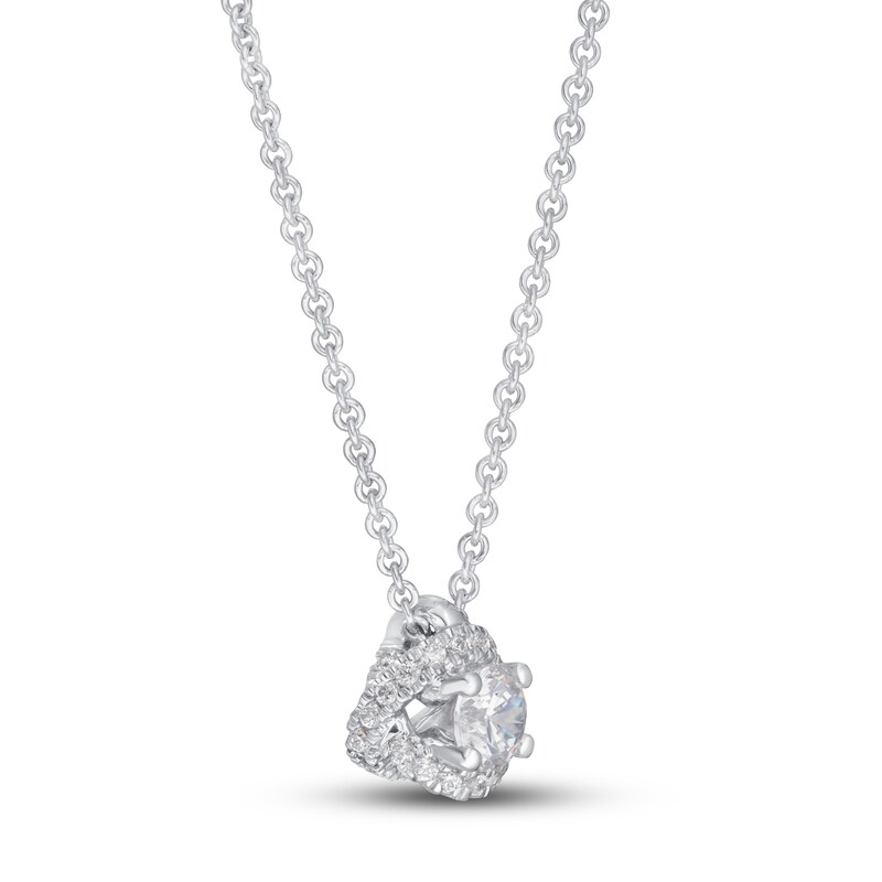 Main Image 2 of Diamond Necklace 1/3 ct tw Round-cut 14K White Gold 18&quot; (I/I2)