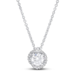 Diamond Necklace 1/2 ct tw Round-cut 14K White Gold 18&quot;