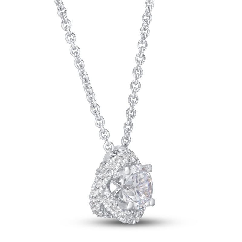 Diamond Necklace 1/2 ct tw Round-cut 14K White Gold 18"