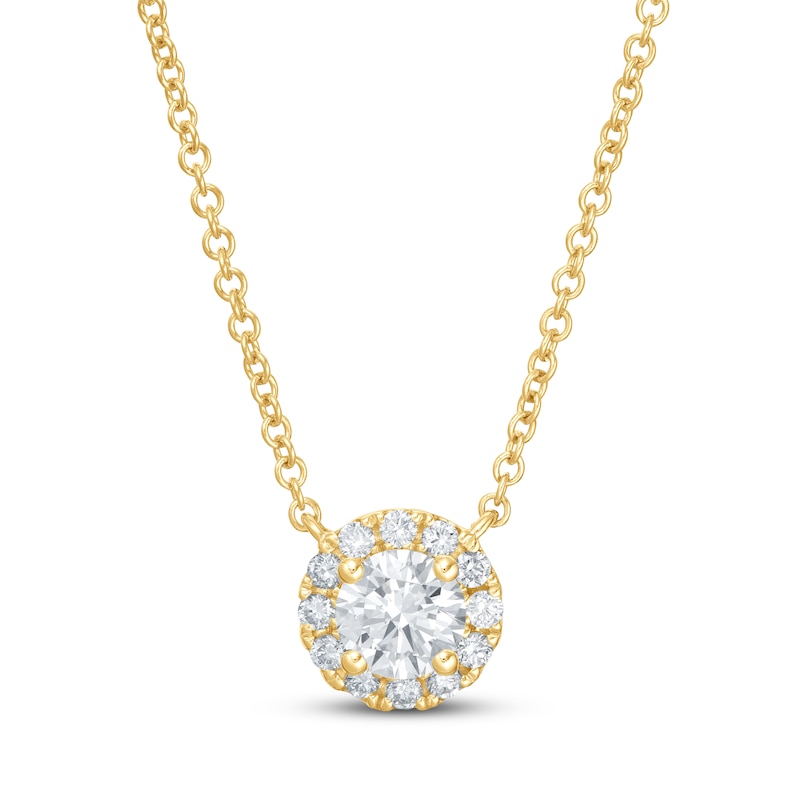 Lab-Created Diamonds by KAY Necklace 1/2 ct tw 14K Yellow Gold 19" (F/VS2) with 360
