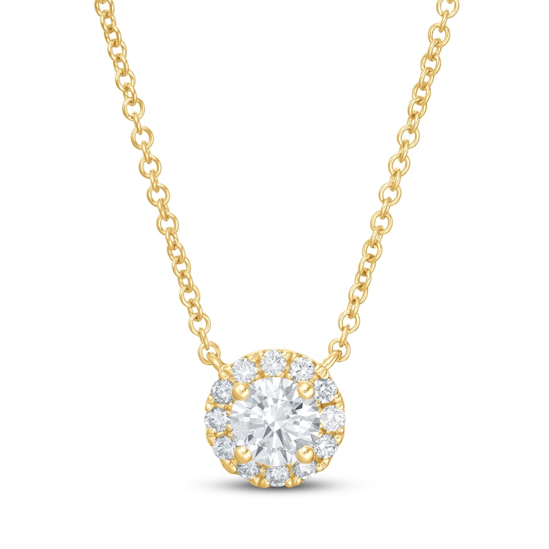 Main Image 1 of KAY Lab-Grown Diamonds Necklace 1/2 ct tw 14K Yellow Gold 19&quot; (F/VS2)