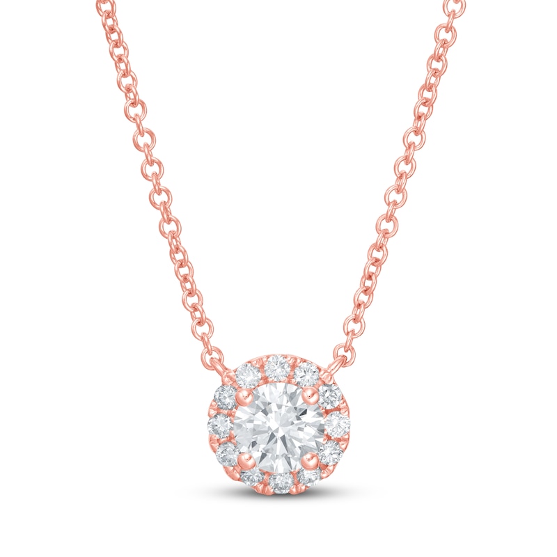 Lab-Created Diamonds by KAY Necklace 1/2 ct tw 14K Rose Gold 19"