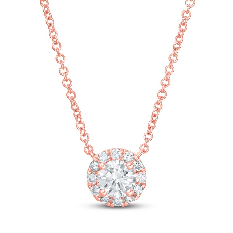 Lab-Created Diamonds by KAY Necklace 1/2 ct tw 14K Rose Gold 19" (F/VS2)