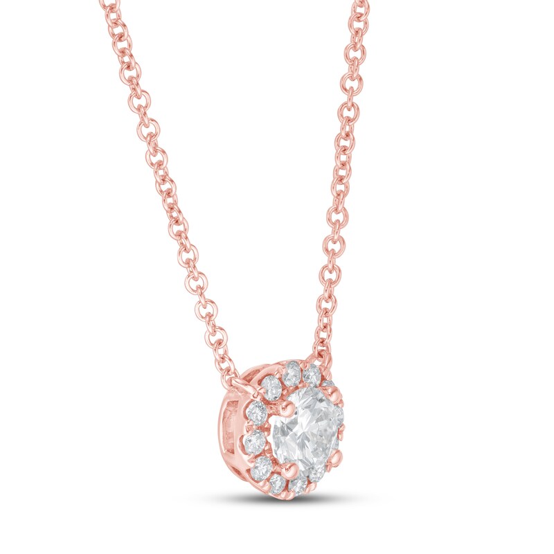 Lab-Created Diamonds by KAY Necklace 1/2 ct tw 14K Rose Gold 19" (F/VS2)