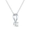 Thumbnail Image 1 of Diamond Solitaire Necklace 1/10 ct tw Round-cut 14K White Gold 18" (J/I3)