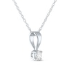 Thumbnail Image 2 of Diamond Solitaire Necklace 1/10 ct tw Round-cut 14K White Gold 18&quot; (J/I3)