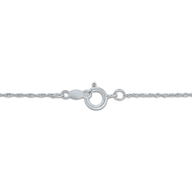 Main Image 4 of Diamond Solitaire Necklace 1/10 ct tw Round-cut 14K White Gold 18&quot; (J/I3)