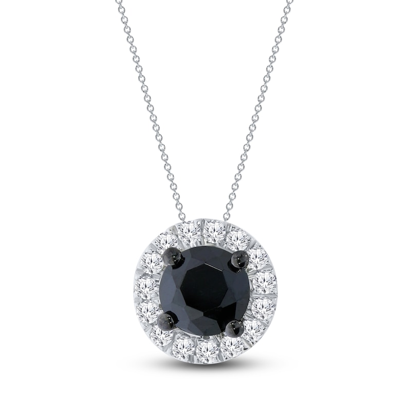 Black & White Diamond Necklace 1/2 ct tw 10K White Gold 18"