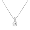 Thumbnail Image 1 of GSI Solitaire Diamond Necklace 1/2 ct tw Round-cut 14K White Gold 18&quot; (I/I1)