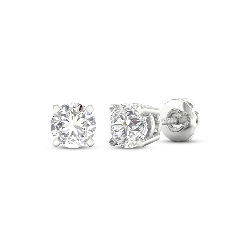 Main Image 1 of KAY Lab-Grown Diamonds Solitaire Stud Earrings 1-1/2 ct tw 14K White Gold (F/SI2)