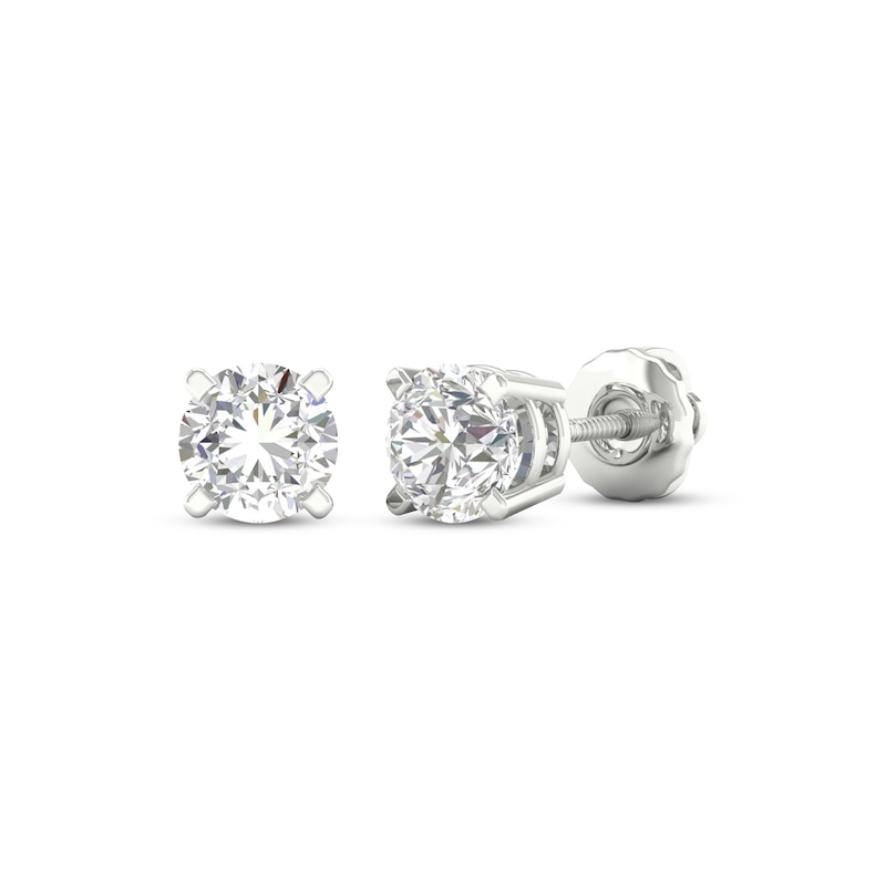 14K White Gold Halo Lab Created Diamond Stud Earrings (0.50 CTW