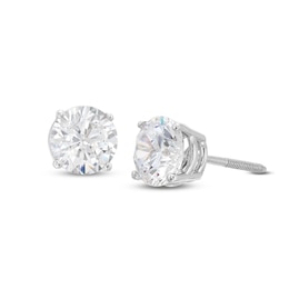 Lab-Created Diamonds by KAY Solitaire Stud Earrings 2 ct tw 14K White Gold