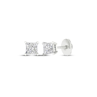 KAY Lab-Grown Diamonds Princess-Cut Solitaire Stud Earrings 1/2 ct tw 14K White Gold (F/SI2)