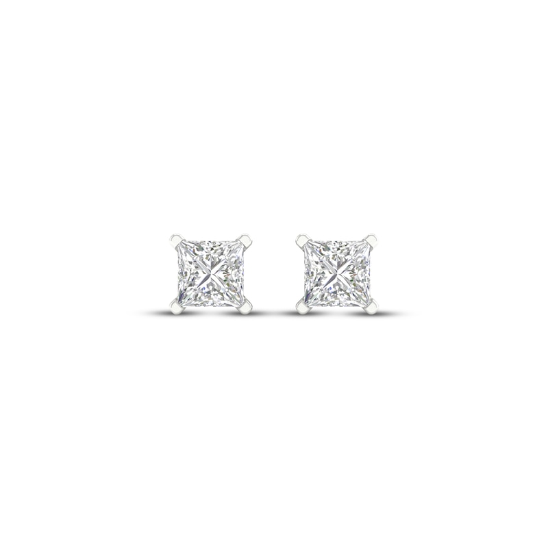 Lab-Created Diamonds by KAY Princess-Cut Solitaire Stud Earrings 1/2 ct ...