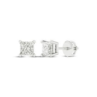 KAY Lab-Grown Diamonds Princess-Cut Solitaire Stud Earrings 3/4 ct tw 14K White Gold (F/SI2)