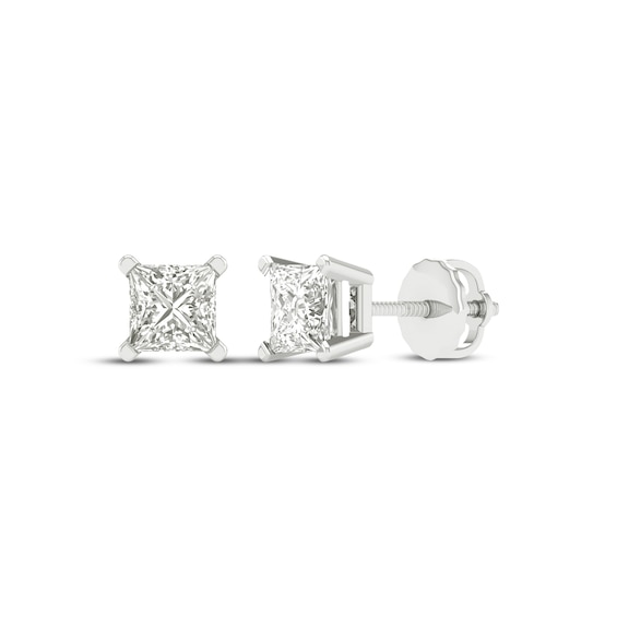 KAY Lab-Grown Diamonds Princess-Cut Solitaire Stud Earrings / ct tw 14K White Gold (F/SI2