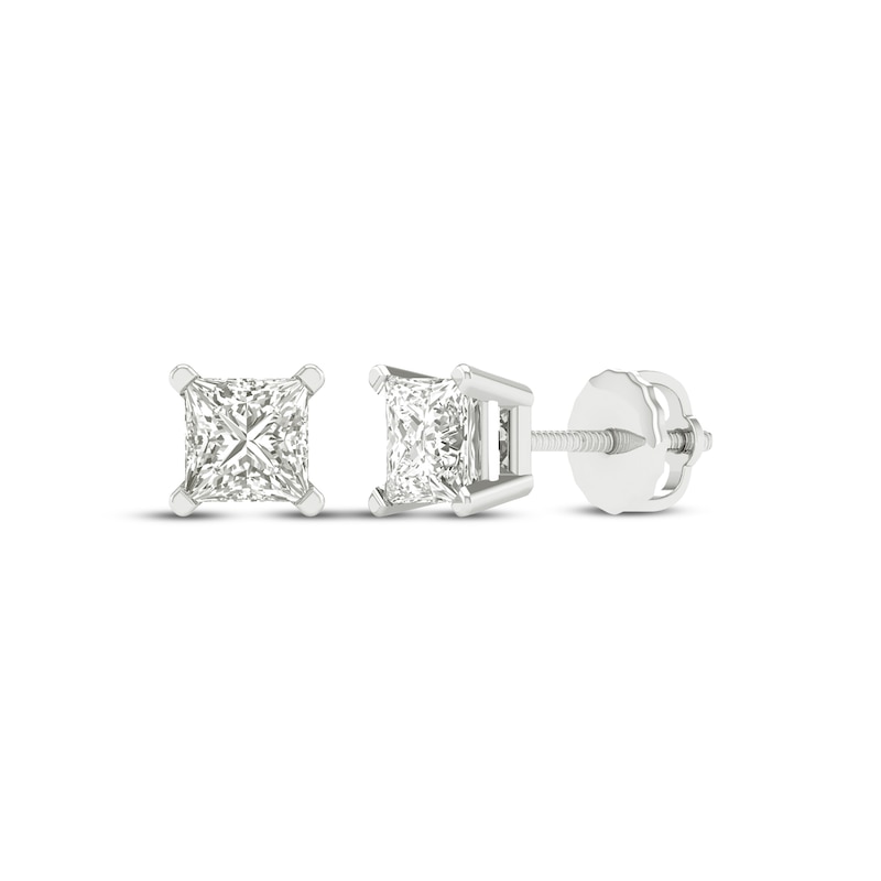 Lab-Created Diamonds by KAY Princess-Cut Solitaire Stud Earrings 3/4 ct tw 14K White Gold