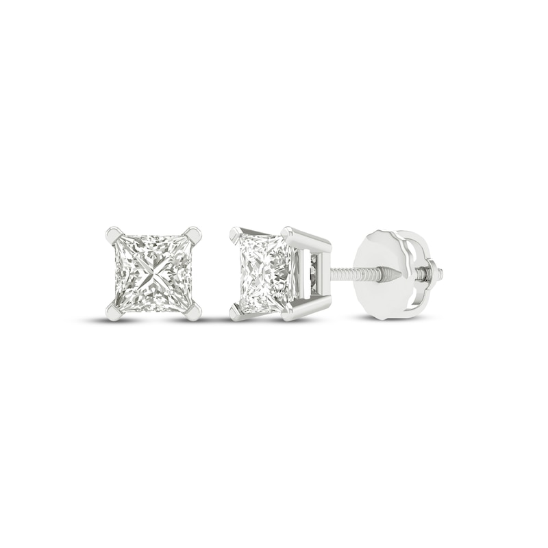 3/4ct Diamond Studs Screw Back 14K White Gold