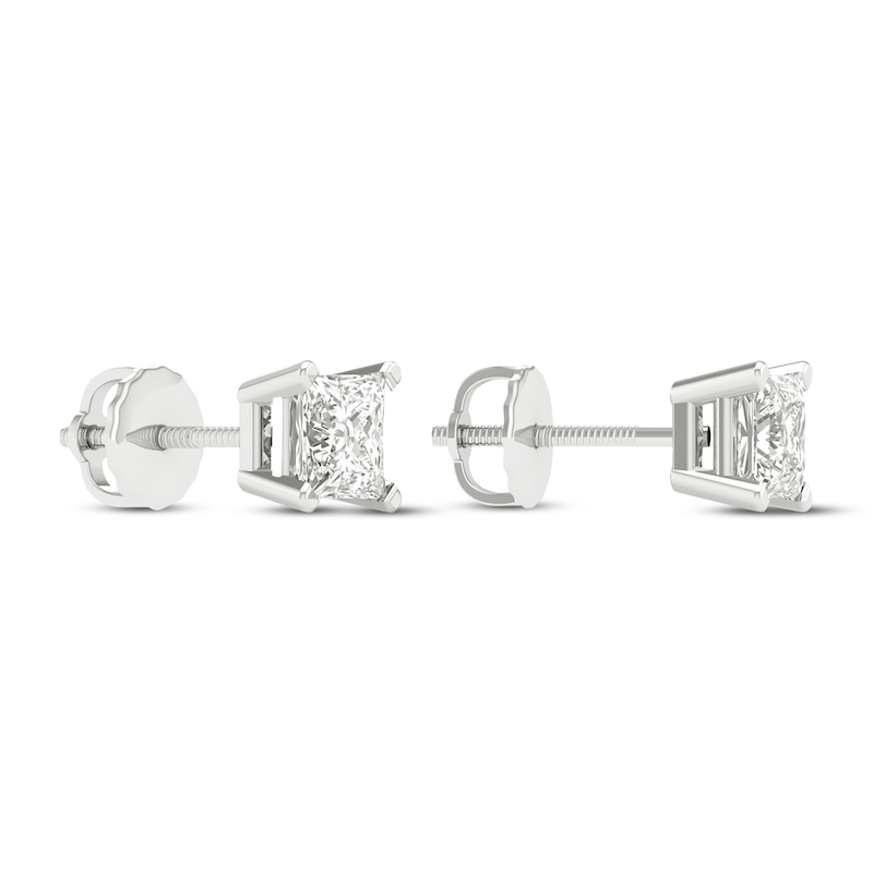 Lab-Created Diamonds by KAY Princess-Cut Solitaire Stud Earrings 3/4 ct ...