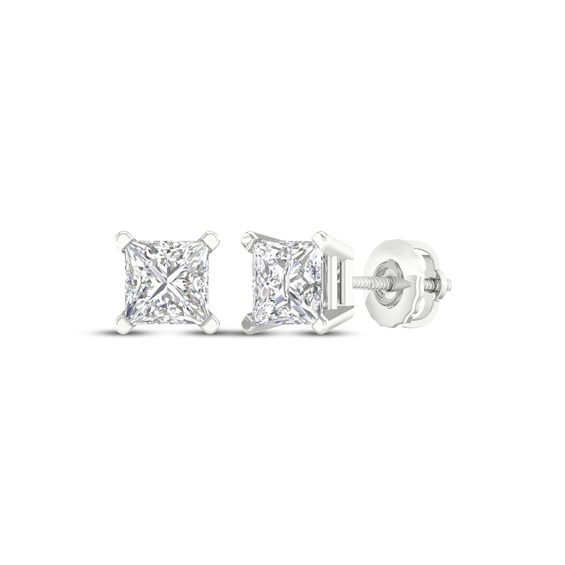 Lab-Created Diamonds by KAY Princess-Cut Solitaire Stud Earrings 1-1/2 ct tw 14K White Gold