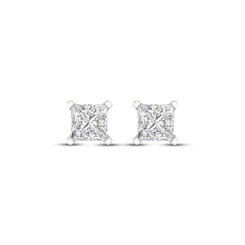 Main Image 2 of KAY Lab-Grown Diamonds Princess-Cut Solitaire Stud Earrings 1-1/2 ct tw 14K White Gold (F/SI2)