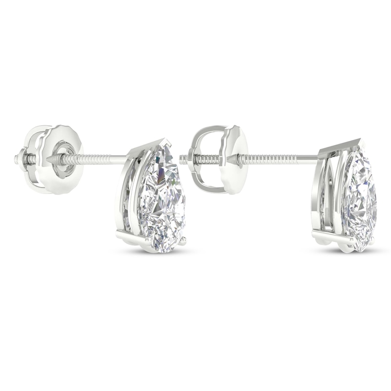 Lab-Created Diamonds by KAY Pear-Shaped Solitaire Stud Earrings 1 ct tw 14K White Gold (F/SI2)