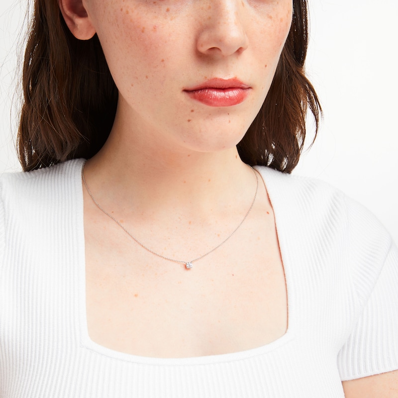 Main Image 4 of KAY Lab-Grown Diamonds Necklace 1/2 ct tw 14K White Gold 18&quot; (F/SI2)