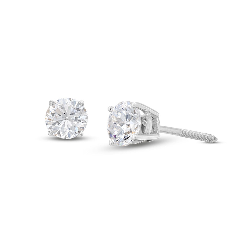 Main Image 1 of KAY Lab-Grown Diamonds Solitaire Stud Earrings 3/4 ct tw 14K White Gold (F/SI2)