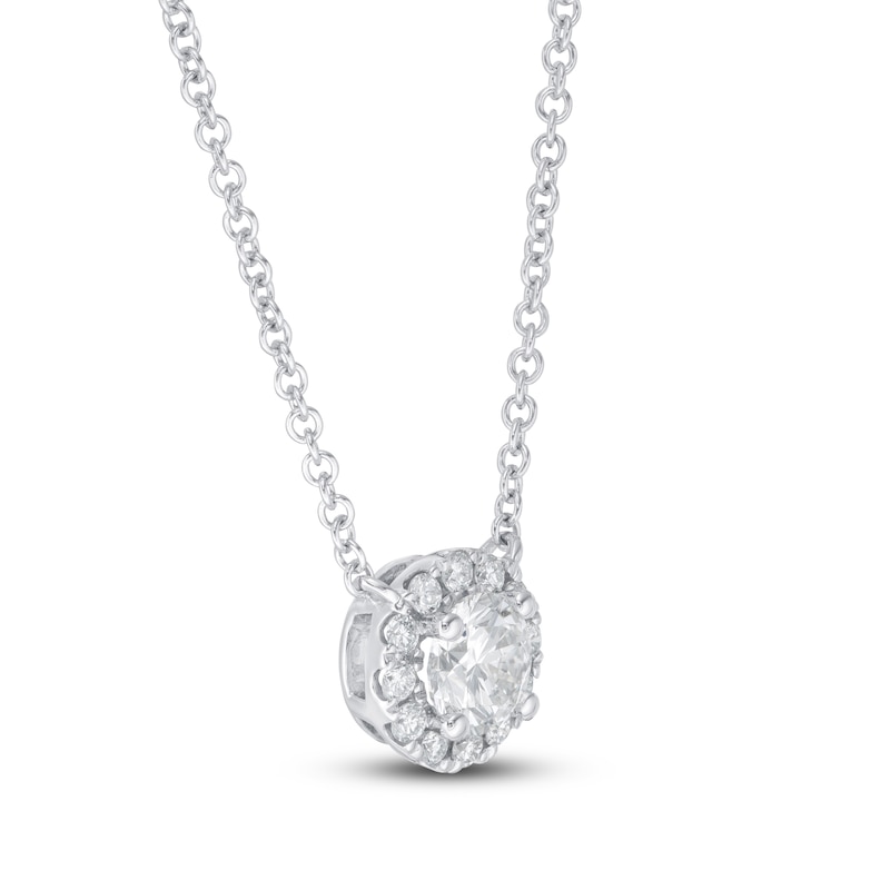 Main Image 2 of KAY Lab-Grown Diamonds Necklace 1/2 ct tw 14K White Gold 19&quot; (F/SI2)