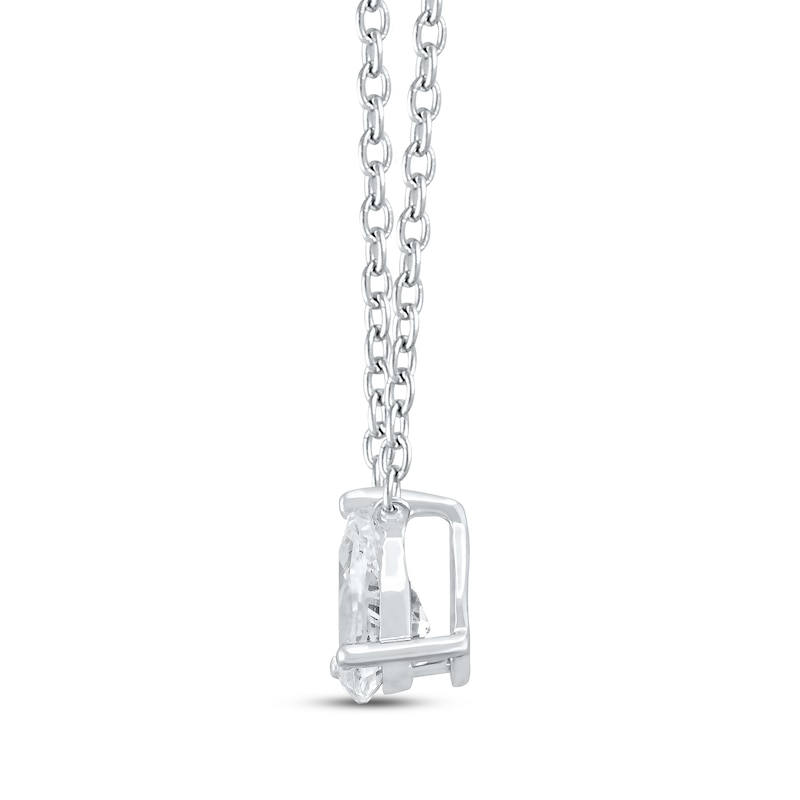 Main Image 2 of KAY Lab-Grown Diamonds Pear-Shaped Solitaire Necklace 1/2 ct tw 14K White Gold 19&quot; (F/SI2)
