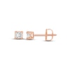 Thumbnail Image 0 of Diamond Solitaire Stud Earrings 1/4 ct tw Princess-cut 14K Rose Gold (I/I1)
