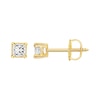 Thumbnail Image 1 of Diamond Solitaire Stud Earrings 1/2 ct tw Princess-cut 14K Yellow Gold (I/I1)