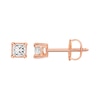 Thumbnail Image 0 of Diamond Solitaire Stud Earrings 1/2 ct tw Princess-cut 14K Rose Gold (I/I1)