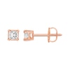 Thumbnail Image 1 of Diamond Solitaire Stud Earrings 1/2 ct tw Princess-cut 14K Rose Gold (I/I1)